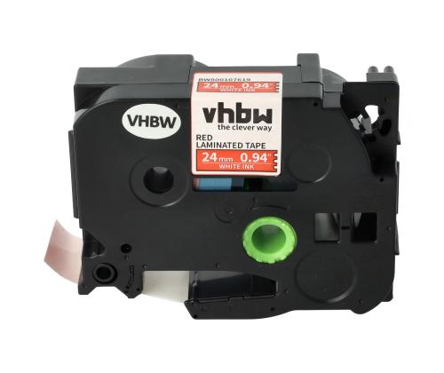 Kleepkirjalintmarkeerimislint BROTHER TZE-455 24mm valgepunasel analoog