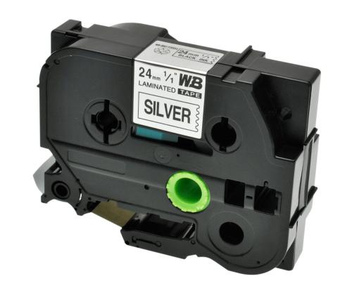 Kleepkirjalintmarkeerimislint BROTHER TZE-951 24mm musthõbedasel analoog