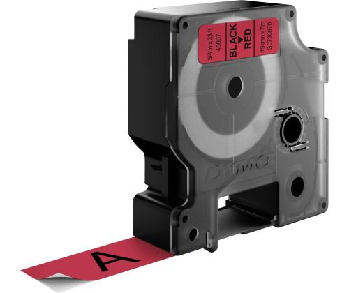 Kleepkirjalintmarkeerimislint DYMO 45807 19mm x 7m mustpunasel