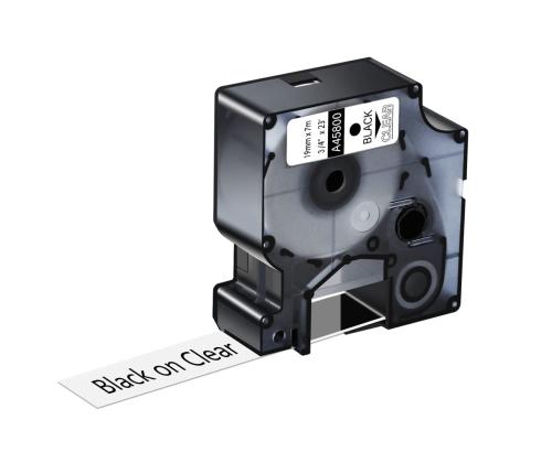 Kleepkirjalintmarkeerimislint DYMO A45800 19mm mustläbipaistval analoog