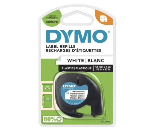 Kleepkirjalintmarkeerimislint DYMO LetraTag 91221 12mm x 4m valge plast