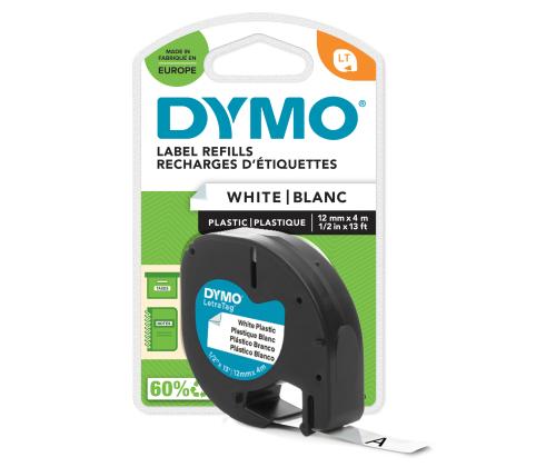 Kleepkirjalintmarkeerimislint DYMO LetraTag 91221 12mm x 4m valge plast