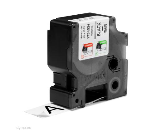 Kleepkirjalintmarkeerimislint DYMO Rhino Nylon Flex 1734524 24mm mustvalgel analoog