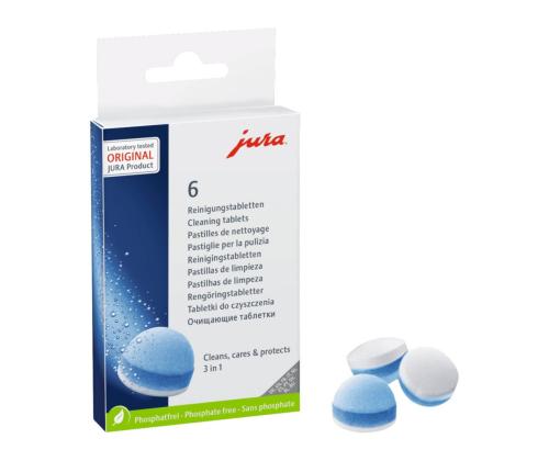 Kohvimasina puhastustabletid JURA 3-etapilised, 6tk