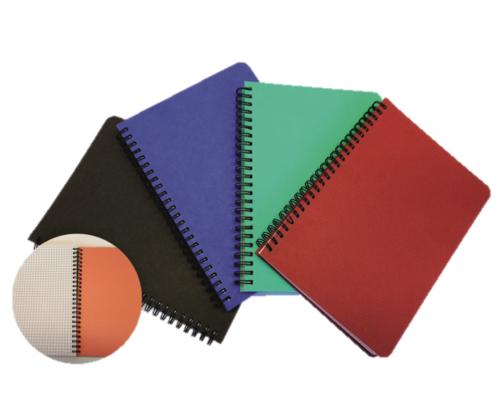 Kaustik spiraalköites A6 SMLT ruuduline kartongkaaned värvivalik 96 lehte