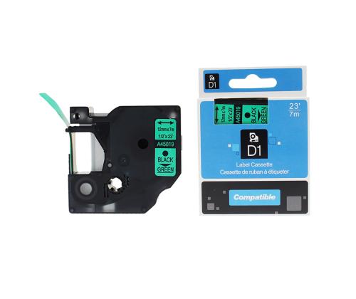 kleepkirjalint Dymo A45019 12mm must/rohelisel analoog