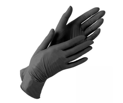 Kummikindad  nitriilkindad puudrita S must 100tk karbis Santex
