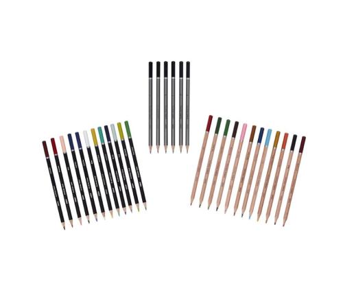 Kunstikomplekt DERWENT Academy puidust karbis