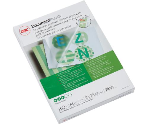 Lamineerimiskile A5 75mic 100 lehte GBC läikiv