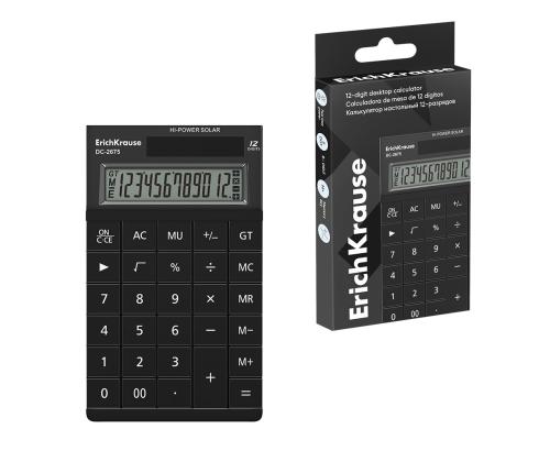 Lauakalkulaator 12-kohaline ERICH KRAUSE DC-2675 Classic, must