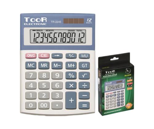 Lauakalkulaator TOOR TR-2245 12 kohaline hõbedane korpus