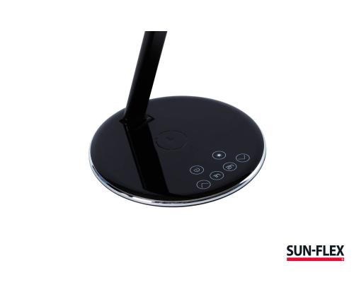 Laualamp SUN-FLEX Qlite must 103105, H-35cm, integreeritud LED 5W, 200-800Lux , 2800-5600K, puutetundlik, QI juhtmevaba laadija