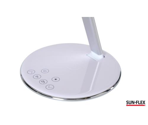 Laualamp SUN-FLEX Qlite valge 103100, H-35cm, integreeritud LED 5W, 200-800Lux, 2800-5600K, puutetundlik, QI juhtmevaba laadija