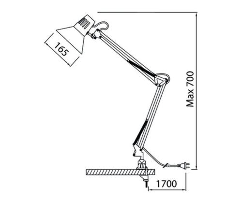 Laualamp VENLA kruviga laua külge kinnituv must 40W