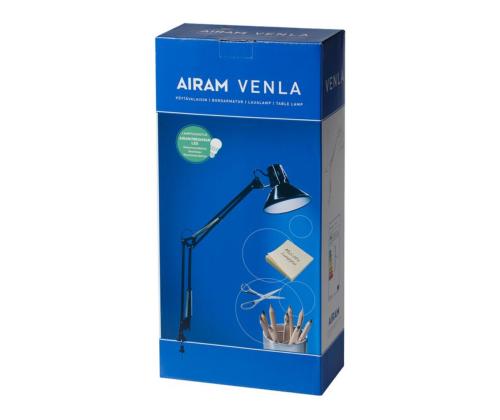 Laualamp VENLA kruviga laua külge kinnituv must 40W