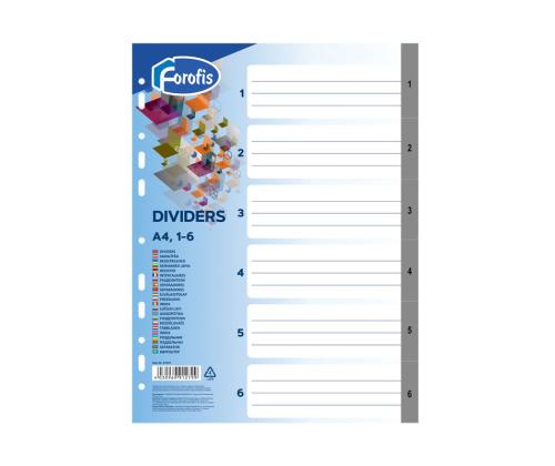 Registri vahelehed A4 1-5 hall plast