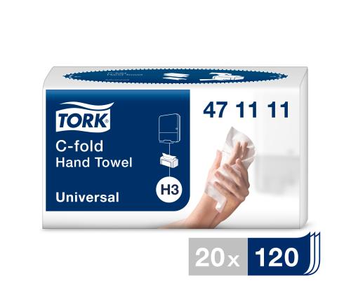 Lehträtik 2-kihiline, TORK H3 C-Fold Universal 24x27cm 120 lehte (471111)
