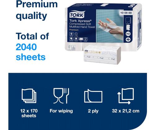 Lehträtik 2-kihiline TORK Interfold Compressed Z-fold, 24x21,2cm 225 lehte (100889)