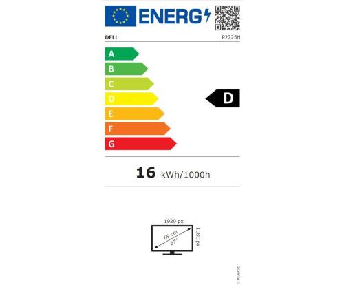 LCD Monitor DELL P2725H 27" Business Panel IPS 1920x1080 16:9 100Hz Matte 8 ms Swivel Pivot...