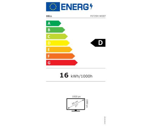 LCD Monitor DELL P2725H without stand 27" Business Panel IPS 1920x1080 16:9 100Hz Matte 8 ms...
