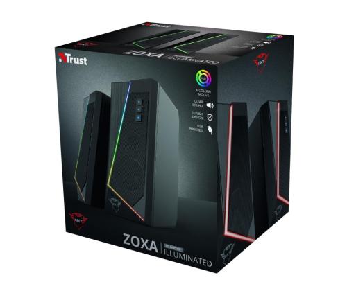 Speaker TRUST GXT 609 Zoxa RGB Illuminated Speaker Set 1xUSB 2.0 Black 24070