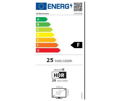 Monitor LG 27GS95QE-B 26.5" Gaming Panel OLED 2560x1440 16:9 240Hz 0.03 ms Swivel Pivot Height...
