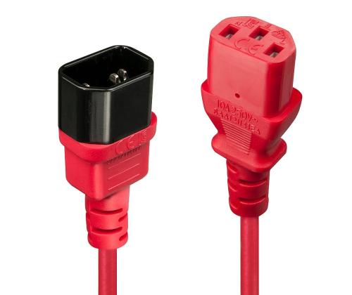 CABLE POWER IEC EXTENSION 0.5M/RED 30476 LINDY