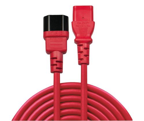 CABLE POWER IEC EXTENSION 0.5M/RED 30476 LINDY