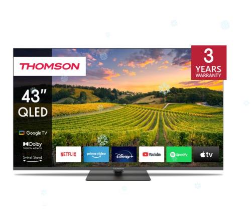 TV Set THOMSON 43" 4K/Smart QLED 3840x2160 Bluetooth Google TV 43QG5C14
