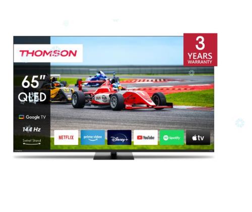 TV Set THOMSON 65" 4K/Smart QLED 3840x2160 Wireless LAN Bluetooth Google TV Black 65QG7C14