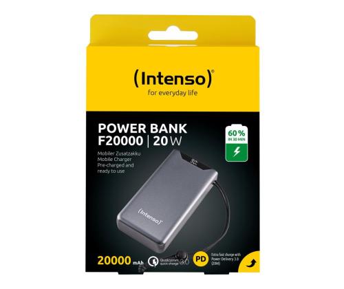 POWER BANK USB 20000MAH QC3.0/GREY F20000 7332054 INTENSO