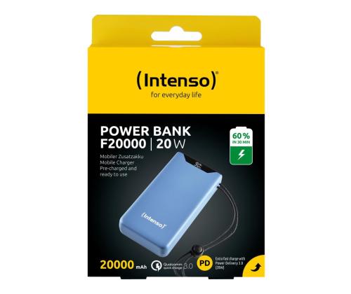 POWER BANK USB 20000MAH QC3.0/BLUE F20000 7332055 INTENSO