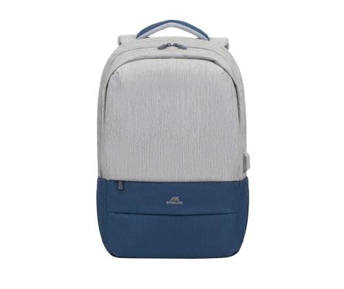 NB BACKPACK ANTI-THEFT 17.3"/7567 GREY/DARK BLUE RIVACASE