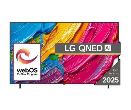 TV Set LG 86" 4K/Smart 3840x2160 Wireless LAN Bluetooth webOS Black 86QNED80A3A
