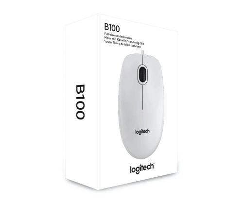 MOUSE USB OPTICAL B100/WHITE OEM 910-003360 LOGITECH
