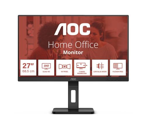 LCD Monitor AOC 27 " 2560 x 1440 pixels Quad HD Native aspect ratio 16:9 Flat Q27E3UMF