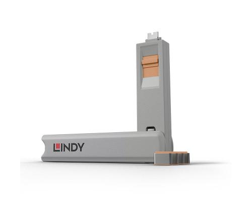 USB PORT TYPE-C BLOCKER 4PACK/ORANGE 40428 LINDY