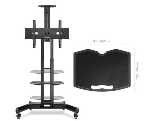 TV SET ACC SHELF MOBILE STAND/BLACK APT1551-B ONKRON