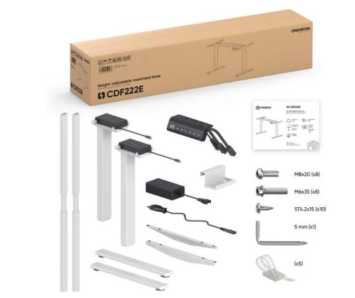 DESK FRAME MOTORISED/WHITE CDF222E-W ONKRON