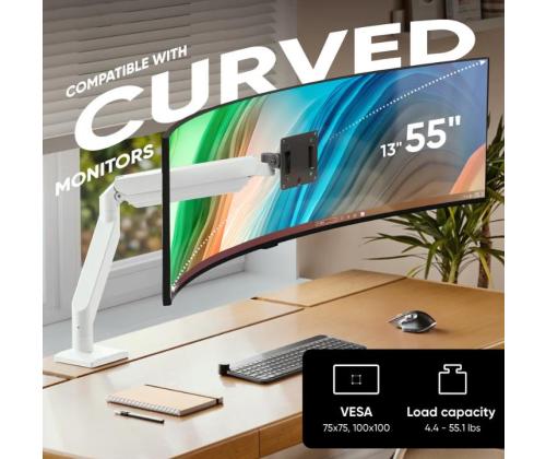 MONITOR ACC DESK MOUNT/15-42" BLK/WHT G110-BW ONKRON