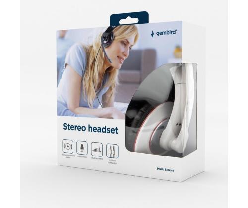 HEADSET STEREO WHITE/MHS-001-GW GEMBIRD
