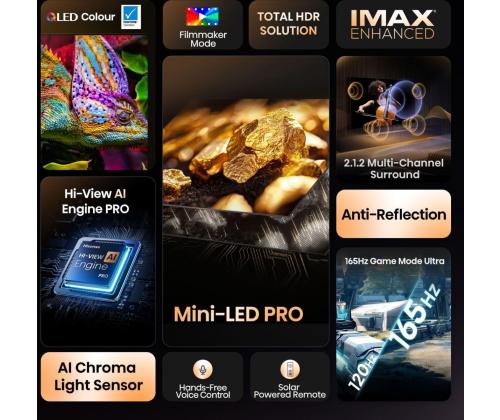 TV Set HISENSE 100 " 4K Ultra HD 3840 x 2160 pixels Flat 16:9 ULED 100U7QPRO