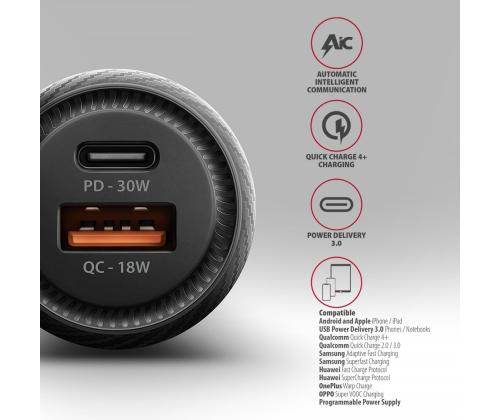 MOBILE CHARGER CAR USB 2PORT/48W PWC-PQ48 AXAGON