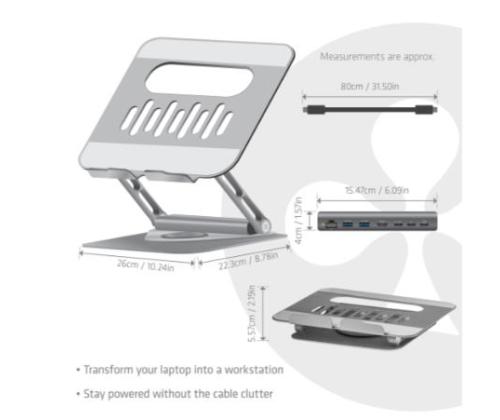 NB ACC STAND ALUMINIUM USB-C/CSV-2554 CLUB3D