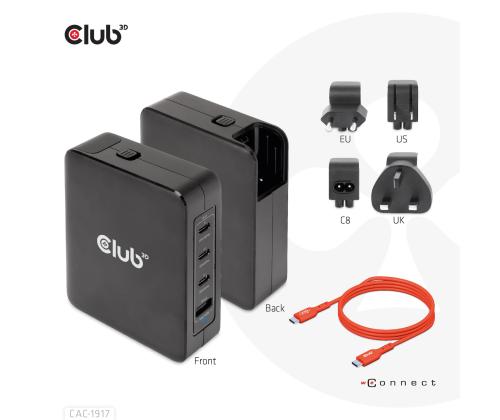 MOBILE TRAVEL CHARGER USB-C/140W GAN CAC-1917 CLUB3D