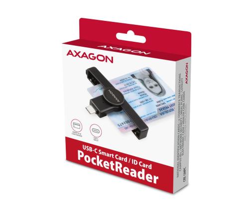CARD READER POCKET SMARTCARD/USB-C CRE-SMPC AXAGON
