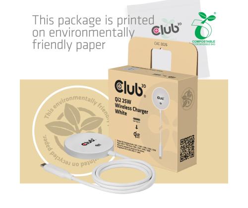 MOBILE CHARGER QI2 MAGSAFE/25W WH CAC-3026 CLUB3D