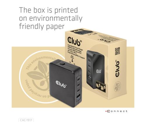 MOBILE TRAVEL CHARGER USB-C/140W GAN CAC-1917 CLUB3D