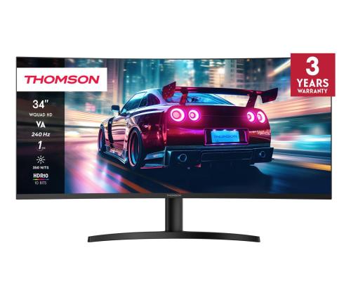 LCD Monitor THOMSON 34 " 3440 x 1440 pixels UltraWide Quad HD LCD Curved M34QG7Y14C