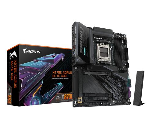 Mainboard GIGABYTE AMD X870E Socket AM5 ATX RAM DDR5-SDRAM 4xSlots Wi-Fi Yes Bluetooth Yes 4xNumber…